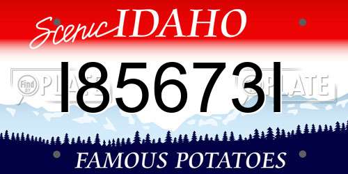 I85673I Idaho License Plate