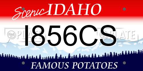I856CS Idaho License Plate