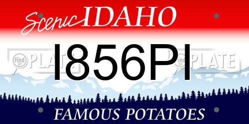 I856PI Idaho License Plate