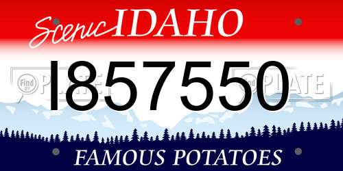 I857550 Idaho License Plate