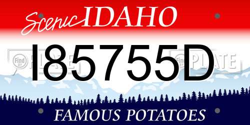 I85755D Idaho License Plate