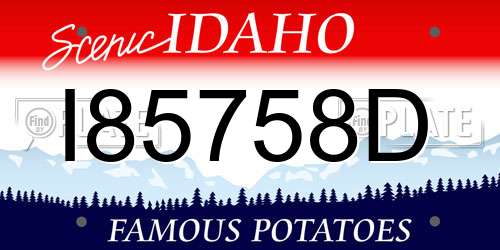 I85758D Idaho License Plate