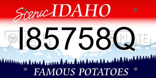 I85758Q Idaho License Plate