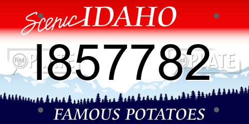I857782 Idaho License Plate