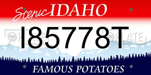 I85778T Idaho License Plate