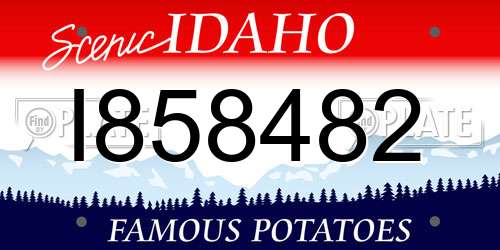 I858482 Idaho License Plate