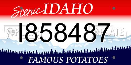 I858487 Idaho License Plate
