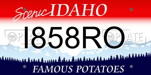 I858RO Idaho License Plate