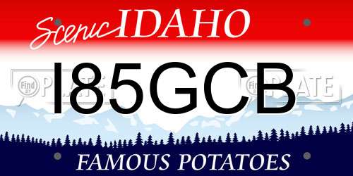 I85GCB Idaho License Plate