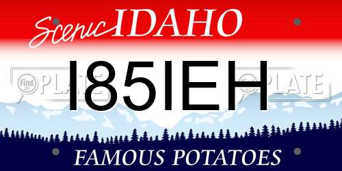 I85IEH Idaho License Plate