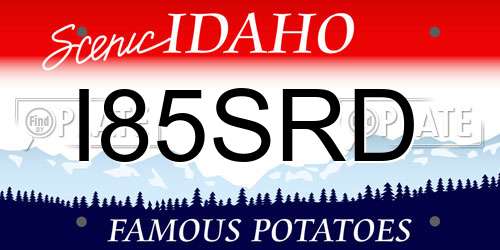 I85SRD Idaho License Plate