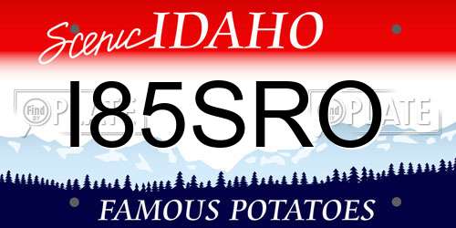 I85SRO Idaho License Plate