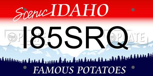 I85SRQ Idaho License Plate