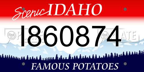 I860874 Idaho License Plate