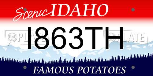 I863TH Idaho License Plate