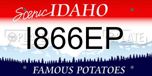 I866EP Idaho License Plate