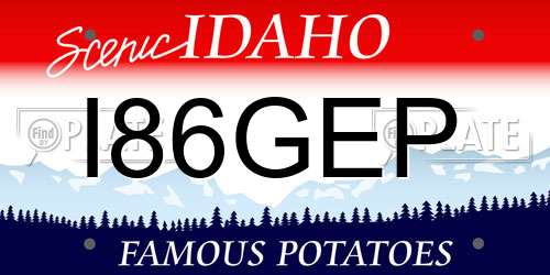 I86GEP Idaho License Plate