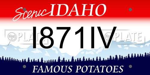 I871IV Idaho License Plate