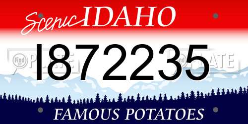 I872235 Idaho License Plate