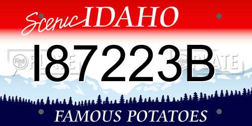 I87223B Idaho License Plate