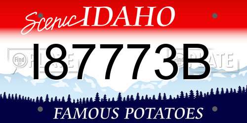 I87773B Idaho License Plate