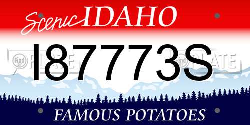I87773S Idaho License Plate