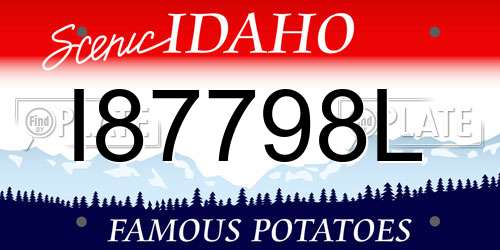 I87798L Idaho License Plate