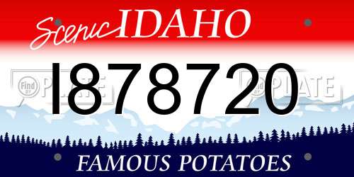 I878720 Idaho License Plate