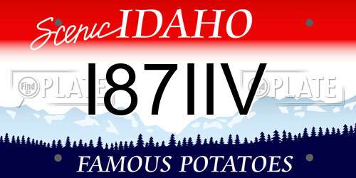 I87IIV Idaho License Plate