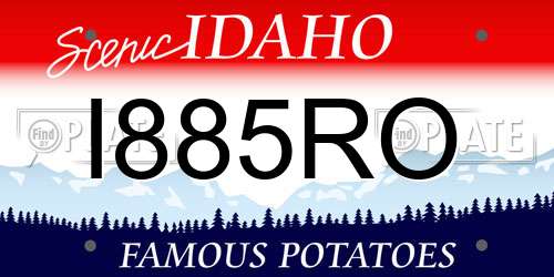 I885RO Idaho License Plate