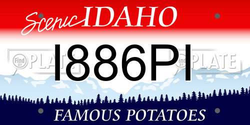 I886PI Idaho License Plate