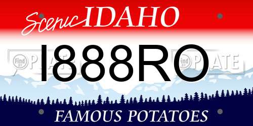 I888RO Idaho License Plate