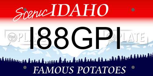 I88GPI Idaho License Plate