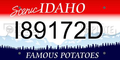 I89172D Idaho License Plate