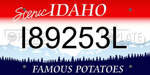 I89253L Idaho License Plate