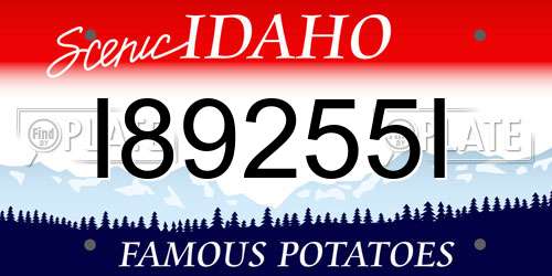 I89255I Idaho License Plate