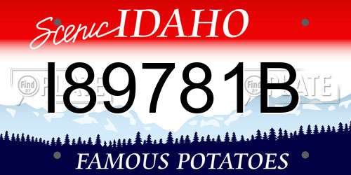 I89781B Idaho License Plate