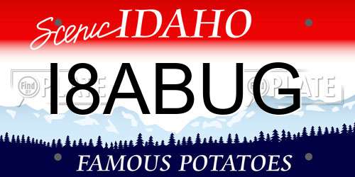 I8ABUG Idaho License Plate