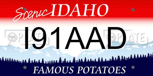 I91AAD Idaho License Plate