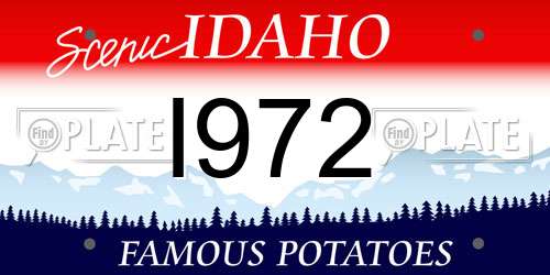 I972 Idaho License Plate