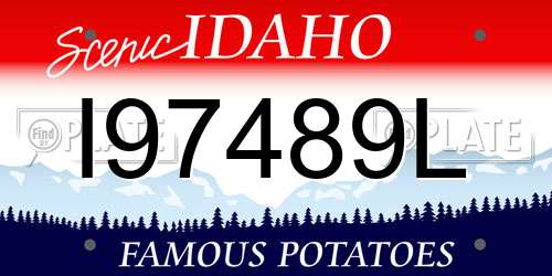 I97489L Idaho License Plate