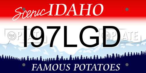 I97LGD Idaho License Plate