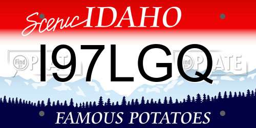 I97LGQ Idaho License Plate