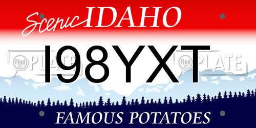 I98YXT Idaho License Plate