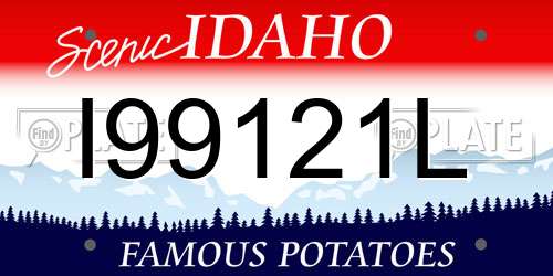 I99121L Idaho License Plate