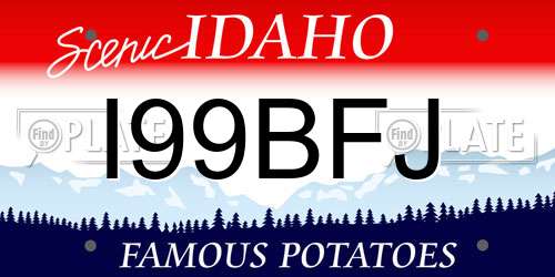 I99BFJ Idaho License Plate