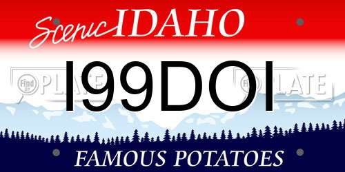 I99DOI Idaho License Plate