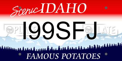 I99SFJ Idaho License Plate