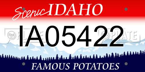 IA05422 Idaho License Plate