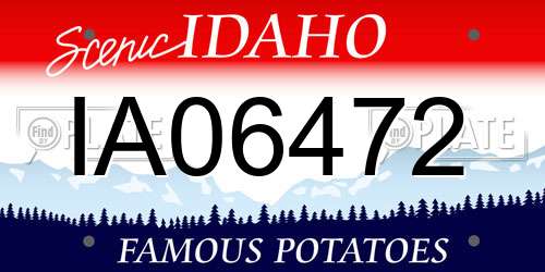 IA06472 Idaho License Plate